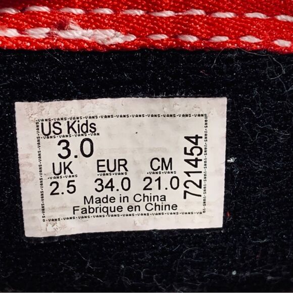 Vans SK-8 Mid Shoe Suede Red Strap Kids Size US 3 EU 34 UK2.5 - Picture 4 of 8